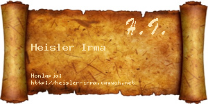 Heisler Irma névjegykártya